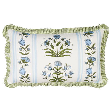 Schumacher Sky 20" x 12" Royal Poppy Stripe Pillow