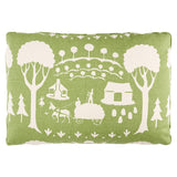 Schumacher Green 20" x 14" Farm Scene Pillow