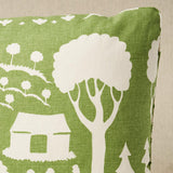 Schumacher Green 20" x 14" Farm Scene Pillow