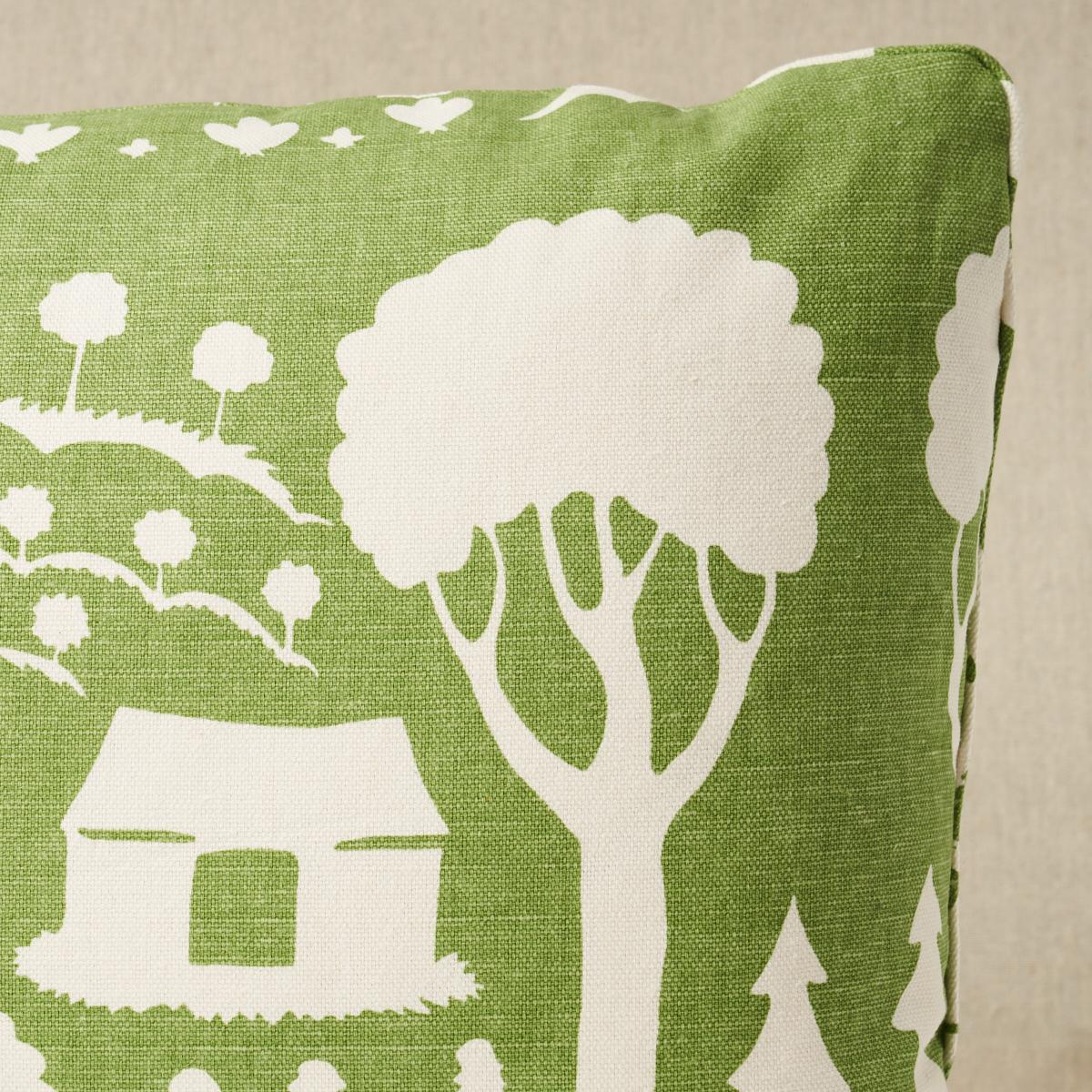 Schumacher Farm Scene Green 20" x 14" Pillow