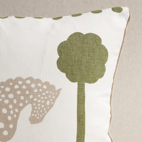 Schumacher Polka Dot Pony Olive 18" x 12" Pillow