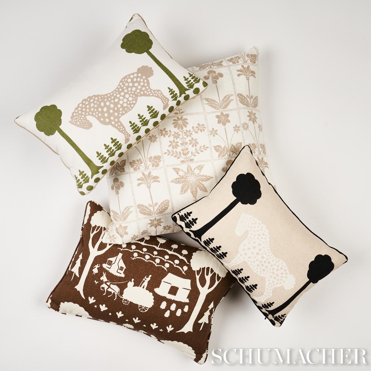 Schumacher Polka Dot Pony Olive 18" x 12" Pillow