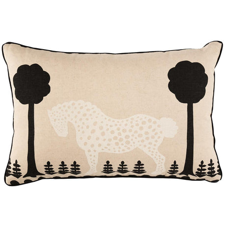 Schumacher Polka Dot Pony Natural 18" x 12" Pillow