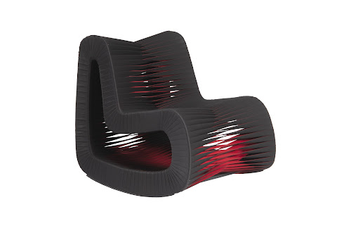 Phillips Collection Seat Belt Rocking Black/Red Chair