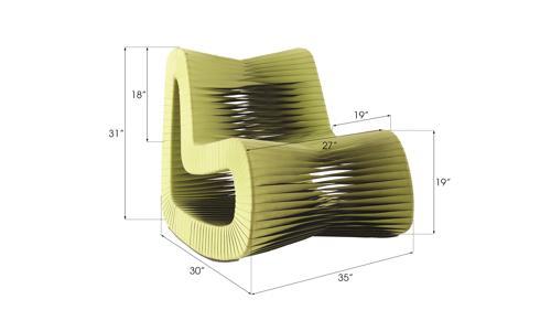 Phillips Collection Seat Belt Rocking Green Chair