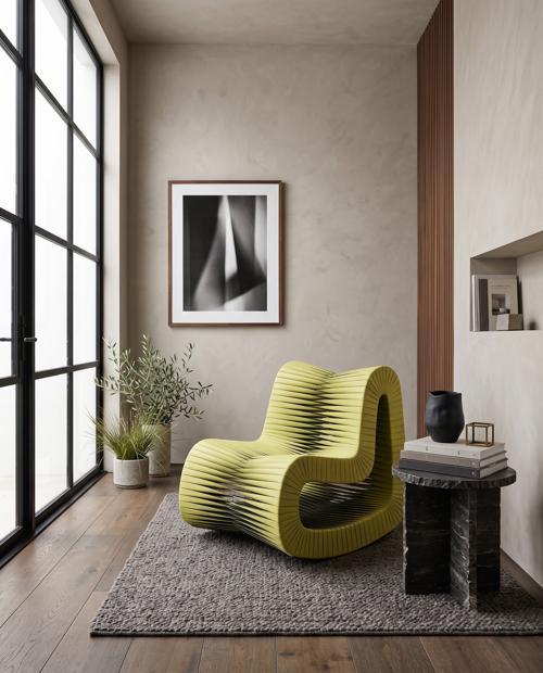 Phillips Collection Seat Belt Rocking Green Chair