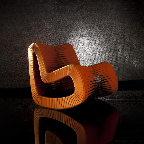 Phillips Collection Seat Belt Rocking Orange Chair