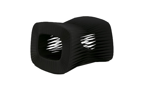 Phillips Collection Seat Belt Ottoman Black/Black Chair