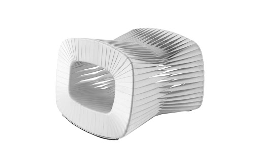 Phillips Collection Seat Belt Ottoman White Chair