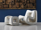 Phillips Collection Seat Belt Ottoman White Chair
