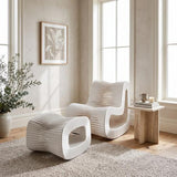 Phillips Collection Seat Belt Ottoman White Chair