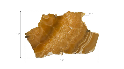 Phillips Collection Gem Wall Tile in Brass Setting Sand Onyx Wall Art