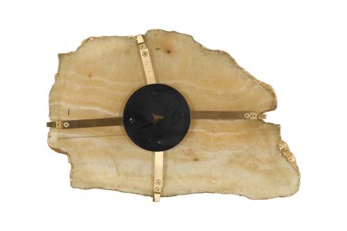 Phillips Collection Gem Wall Tile in Brass Setting Sand Onyx Wall Art