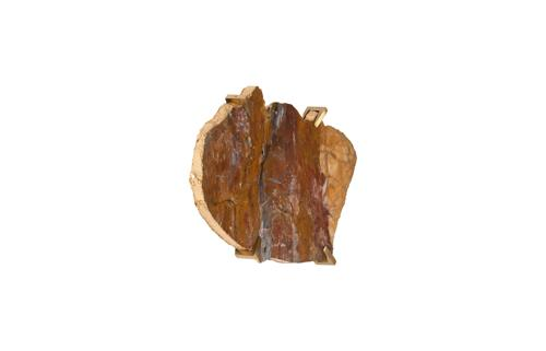 Phillips Collection Gem Wall Tile in Brass Setting Earth Marble Wall Art
