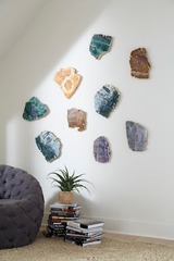 Phillips Collection Gem Wall Tile in Brass Setting Rose Quartz Wall Art