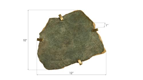 Phillips Collection Gem Wall Tile in Brass Setting Green Emerald Wall Art