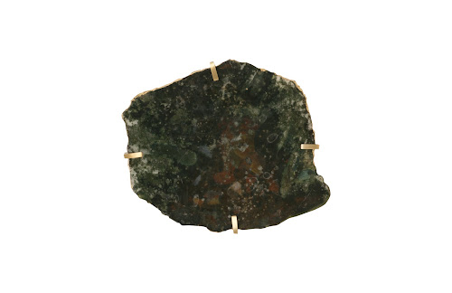 Phillips Collection Gem Wall Tile in Brass Setting Glacier Charcoal Wall Art