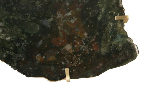 Phillips Collection Gem Wall Tile in Brass Setting Glacier Charcoal Wall Art