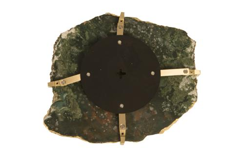 Phillips Collection Gem Wall Tile in Brass Setting Glacier Charcoal Wall Art