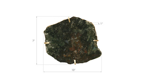 Phillips Collection Gem Wall Tile in Brass Setting Glacier Charcoal Wall Art