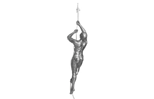 Phillips Collection Climbing Sculpture w/Rope Black/Silver Aluminum Accent