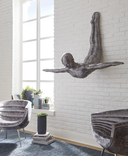Phillips Collection Diving Wall Sculpture Aluminum Large Accent