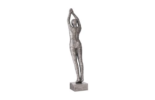 Phillips Collection Standing Diving Sculpture Black/Silver Aluminum Accent