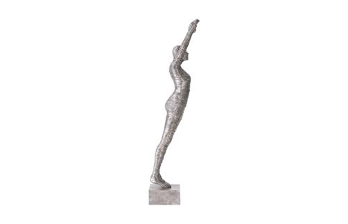 Phillips Collection Standing Diving Sculpture Black/Silver Aluminum Accent