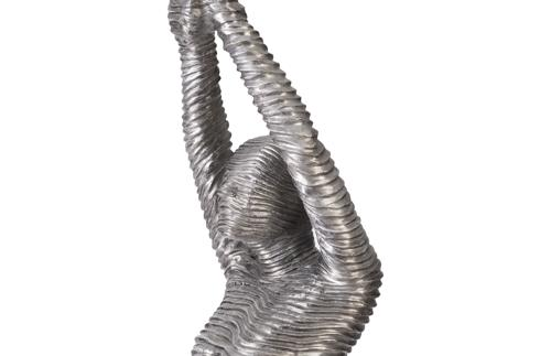 Phillips Collection Standing Diving Sculpture Black/Silver Aluminum Accent