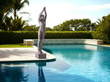 Phillips Collection Standing Diving Sculpture Black/Silver Aluminum Accent