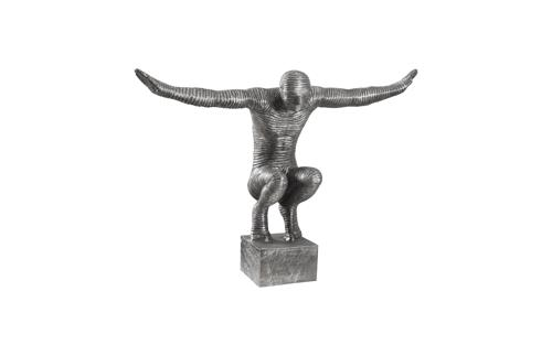 Phillips Collection Outstretched Arms Sculpture, Aluminum, Small Silver Accent