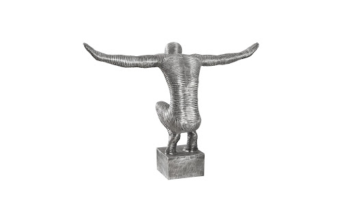 Phillips Collection Outstretched Arms Sculpture, Aluminum, Small Silver Accent