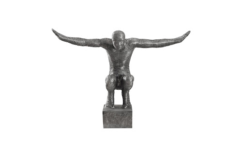 Phillips Collection Outstretched Arms Sculpture, Aluminum, Small Silver Accent
