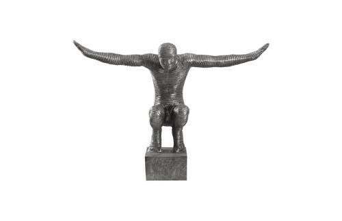 Phillips Collection Outstretched Arms Sculpture, Aluminum, Small Silver Accent