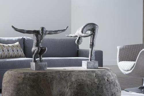 Phillips Collection Outstretched Arms Sculpture, Aluminum, Small Silver Accent