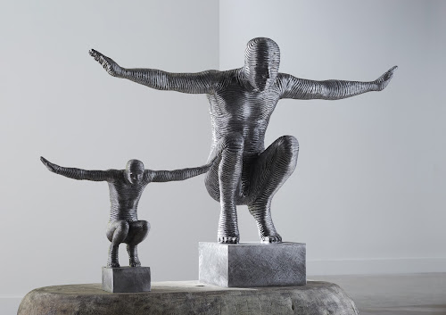 Phillips Collection Outstretched Arms Sculpture, Aluminum, Small Silver Accent