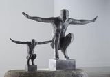 Phillips Collection Outstretched Arms Sculpture, Aluminum, Small Silver Accent