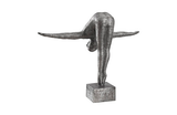 Phillips Collection Diving Sculpture, Aluminum, Small Silver Accent