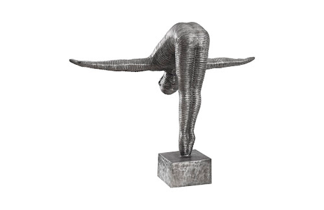 Phillips Collection Diving Sculpture, Aluminum, Small Silver Accent