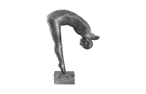 Phillips Collection Diving Sculpture, Aluminum, Small Silver Accent