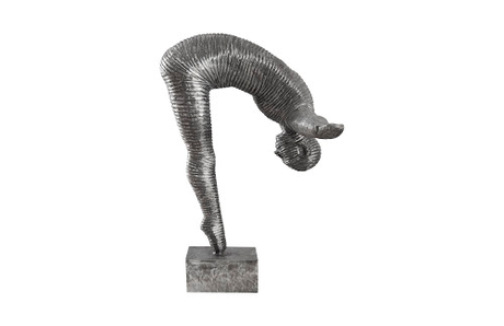 Phillips Collection Diving Sculpture, Aluminum, Small Silver Accent