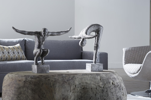 Phillips Collection Diving Sculpture, Aluminum, Small Silver Accent