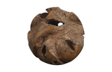 Phillips Collection Teak Wood Ball, Large Brown Accent