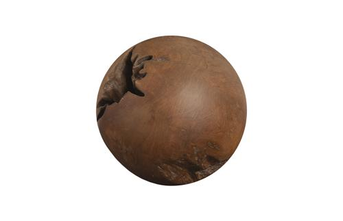 Phillips Collection Teak Wood Ball, Medium Brown Accent