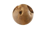 Phillips Collection Teak Wood Ball, Small Brown Accent
