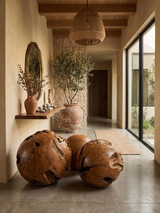 Phillips Collection Teak Wood Ball, Small Brown Accent