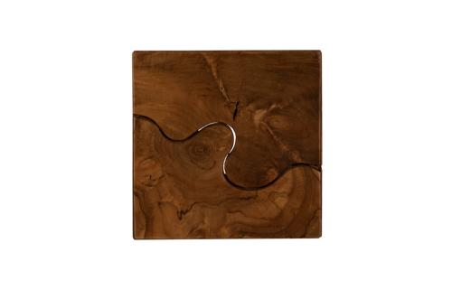 Phillips Collection Teak Slice Square Stool
