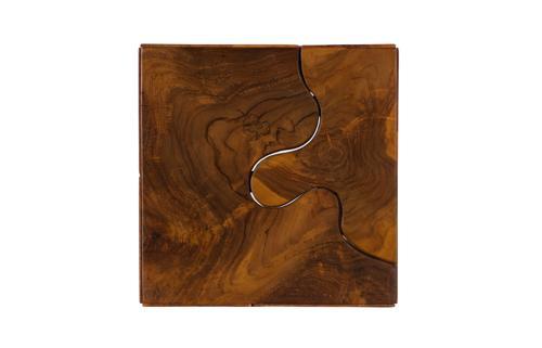 Phillips Collection Teak Slice Pedestal Square SM Accent