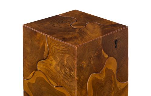 Phillips Collection Teak Slice Pedestal Square SM Accent