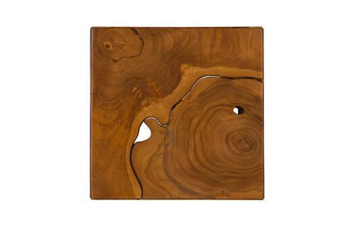 Phillips Collection Teak Slice Pedestal Square MD Accent